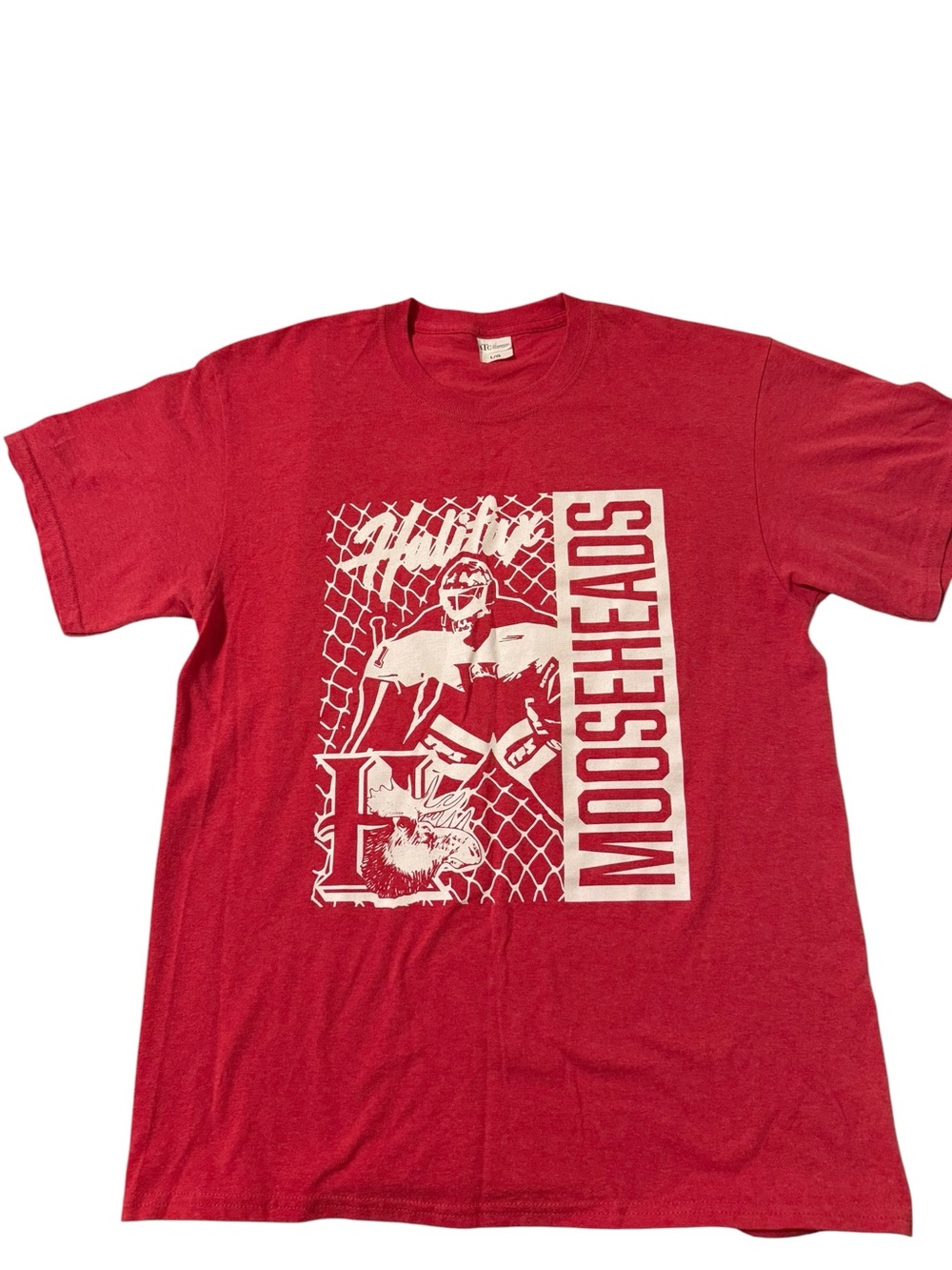Halifax Mooseheads Hockey Graphic T-Shirt Red Mens Large QMJHL